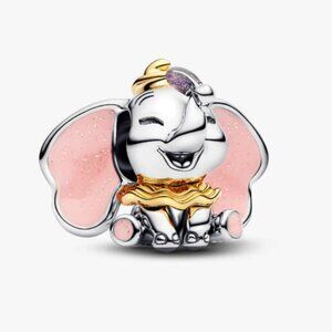 Sterling Silver 925 Pink Laughing Disney Dumbo Bracelet Charm